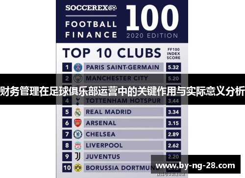 财务管理在足球俱乐部运营中的关键作用与实际意义分析